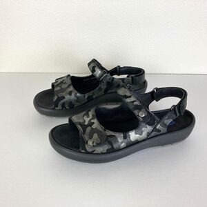 Wolky Women's Rio Platform Sandals Camouflage Nubuck Black Silver EU 42 (US 11)